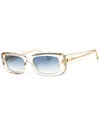 Carrera Blue Shaded Rectangular Ladies Sunglasses  3014/s 010a/08 53 In Gold