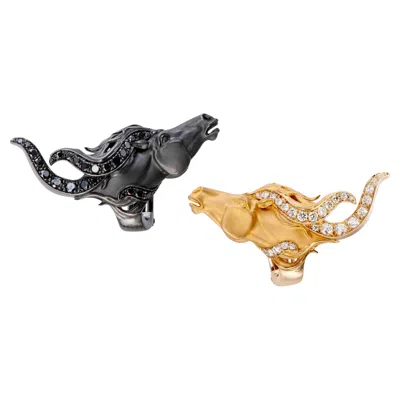 Pre-owned Carrera Y Carrera 0.65 Carats Total Mixed Diamond Wild Spirit Earrings In Multi
