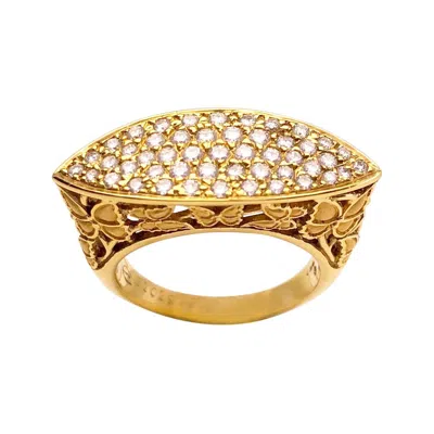 Pre-owned Carrera Y Carrera 18 Karat Yellow Gold And .65 Carat, Diamond Butterfly Ring