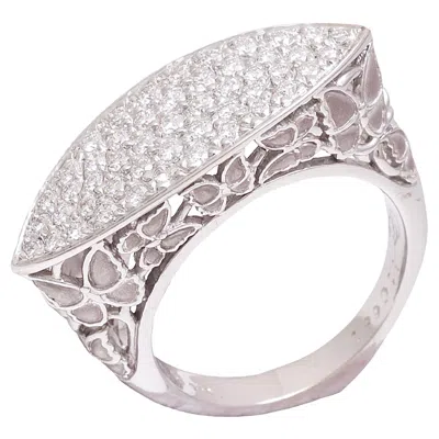 Pre-owned Carrera Y Carrera 18 Kt. White Gold  0.86 Ct. Diamond Ring, Butterfly Dance