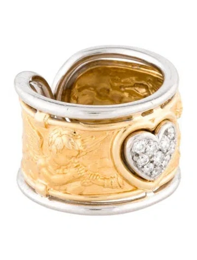 Pre-owned Carrera Y Carrera 18k Diamond Angel Band In Multi