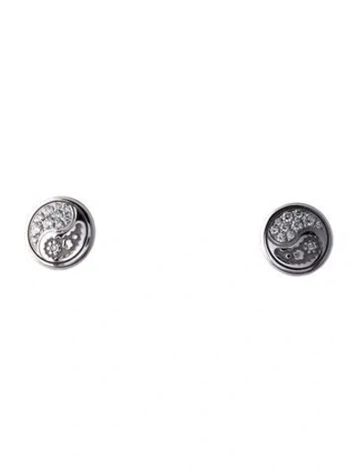 Pre-owned Carrera Y Carrera 18k Diamond Aqua Stud Earrings In Multi