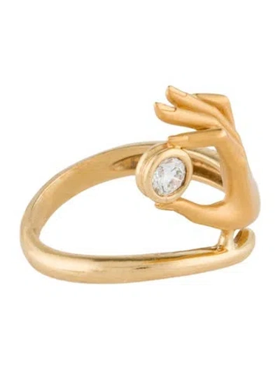 Pre-owned Carrera Y Carrera 18k Diamond Bonadea Cocktail Ring In Multi