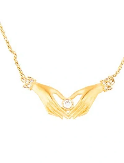 Pre-owned Carrera Y Carrera 18k Diamond Bonadea Maxi Station Necklace, 16" In Multicolor