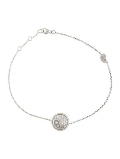 Pre-owned Carrera Y Carrera 18k Diamond Reversible Yin Yang Station Bracelet, 8" In Multi