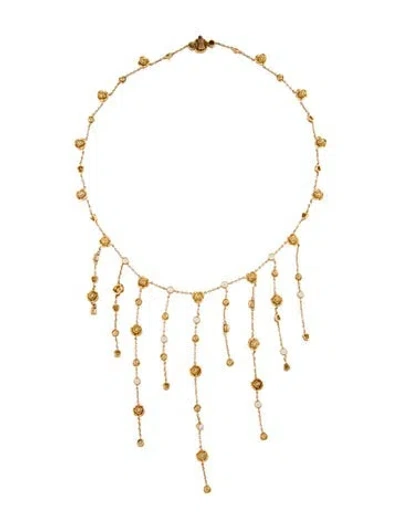 Pre-owned Carrera Y Carrera 18k Diamond Rose Collar Necklace, 16" In Multi