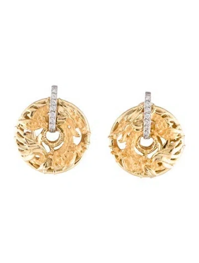 Pre-owned Carrera Y Carrera 18k Diamond Shanghai Earclips In Multi