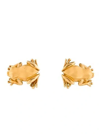 Pre-owned Carrera Y Carrera 18k Frog Cufflinks In Multi