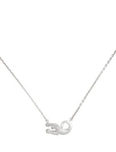 Pre-owned Carrera Y Carrera 18k Panther Pendant Necklace, 17.5" In Multicolor