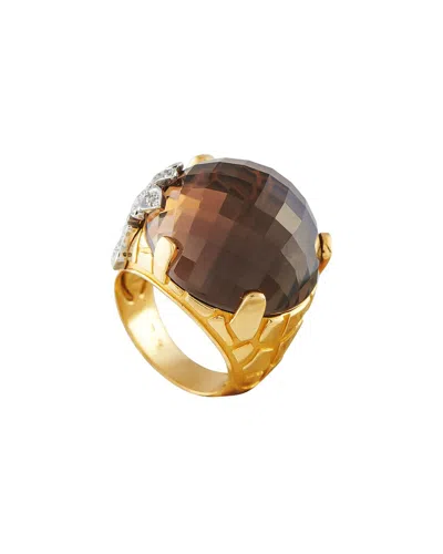 Pre-owned Carrera Y Carrera 18k Smoky Quartz Ring (authentic Pre-loved)
