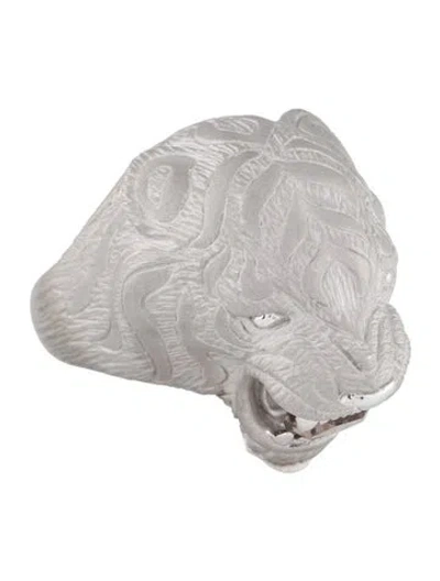 Pre-owned Carrera Y Carrera 18k Smoky Quartz Tiger Head Ring In Multi