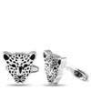 Carrera Y Carrera 18k White Gold Leopard Cufflinks Ca01-0322625 In White