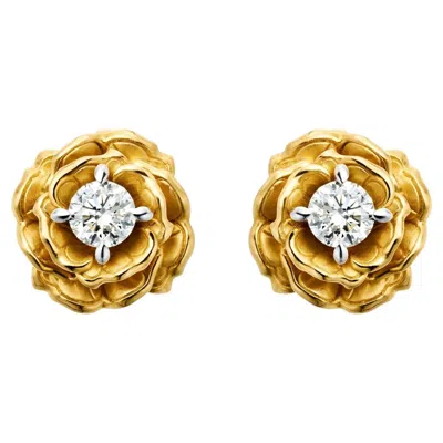 Pre-owned Carrera Y Carrera 18k Yellow And White Gold Diamond Earrings “roció”