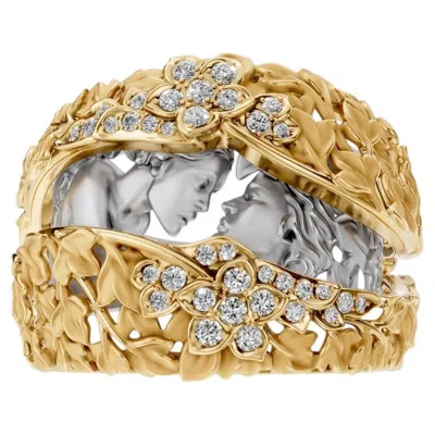 Pre-owned Carrera Y Carrera 18k Yellow & White Gold Diamond Ring – 0.27ct White Diamonds, 36 Stones
