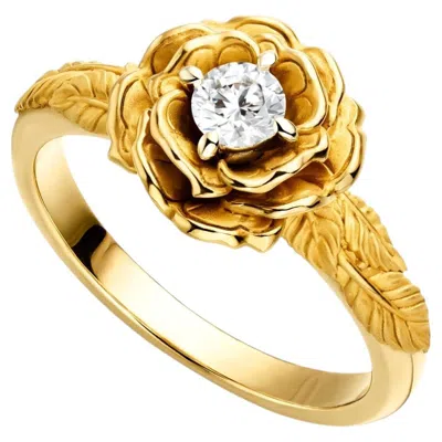 Pre-owned Carrera Y Carrera 18k Yellow And White Gold Diamond Ring “roció”