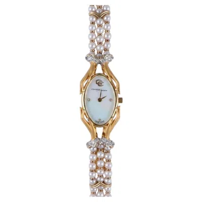 Pre-owned Carrera Y Carrera 18k Yellow Gold Diamond And Pearl Oval Wrist Watch
