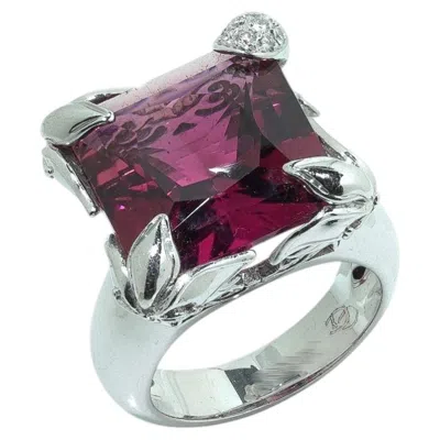 Pre-owned Carrera Y Carrera 18kt Gold Pink Tourmaline Cocktail Ring