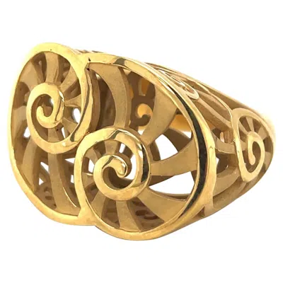Pre-owned Carrera Y Carrera 18kt Yellow Gold "altea Nautilus " Ring