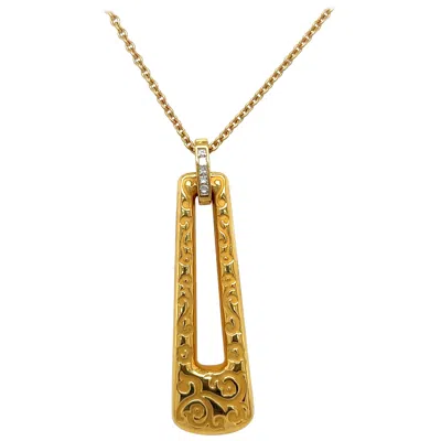 Pre-owned Carrera Y Carrera 18kt Yellow Gold "cordoba" Pendant With Diamond 0.14ct Bale