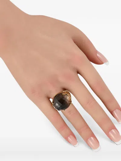 Pre-owned Carrera Y Carrera Giraffe Smoky Quartz And Diamond Ring In Gold