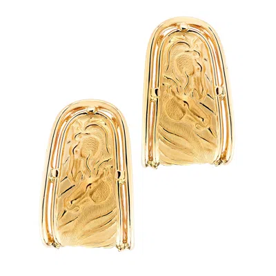Pre-owned Carrera Y Carrera Horse Motif Hoop Earrings In Multi
