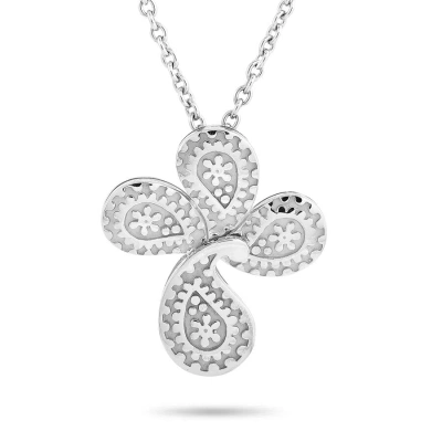 Carrera Y Carrera 18k White Gold Cross Pendant Necklace In Multi-color