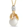 CARRERA Y CARRERA PRE-OWNED CARRERA Y CARRERA 18K YELLOW AND WHITE GOLD DIAMOND AND PEARL EAGLE S TALONS NECKLACE CAR2
