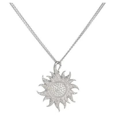 Pre-owned Carrera Y Carrera Sol Y Sombra Diamond Sun Necklace In Multi