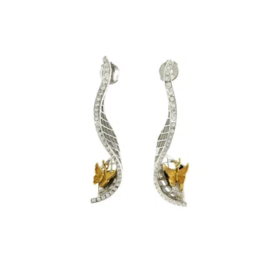 Pre-owned Carrera Y Carrera Universo Prisma 18k White & Yellow Gold Diamonds Earrings