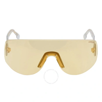 Carrera Yellow Gold Mirror Shield Unisex Sunglasses Flaglab 12 04cw/et 99 In Black / Gold / Yellow