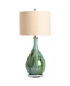 Carriage & Co. Sea Scape 30" Table Lamp In Silver Base,green Body,white Shade