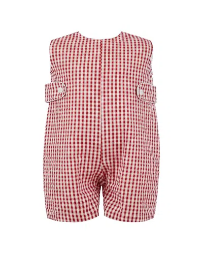 Carriage Boutique Kids' Check Romper In Red
