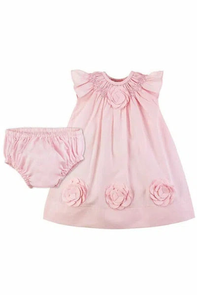 Carriage Boutique Babies'  Cut Out Flowers Classic Pink Girl Dress