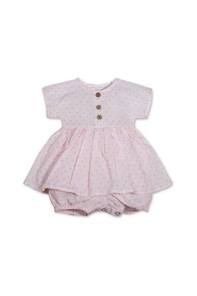 Carriage Boutique Babies'  Floral White Print Dress In Pink