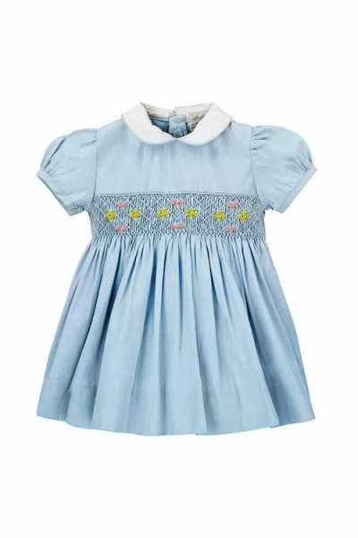 Carriage Boutique Girl Picque Classic Blue Dress 3m- Baby