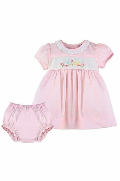 Carriage Boutique Hand Smocked Baby Girl Classic Dress In Red