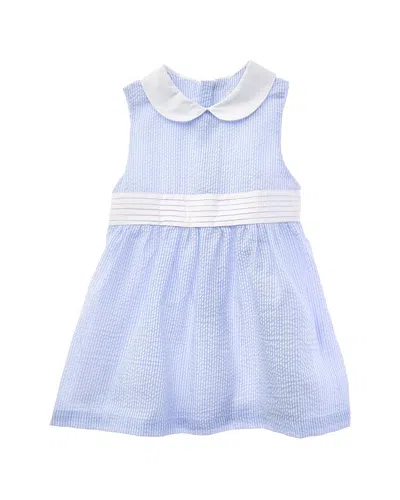 Carriage Boutique Kids' Seersucker Dress In Blue