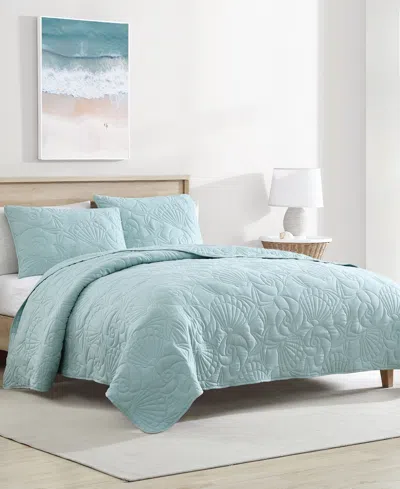 Carribbean Joe Shell Outline 2-piece Quilt Set, Twin In Blue