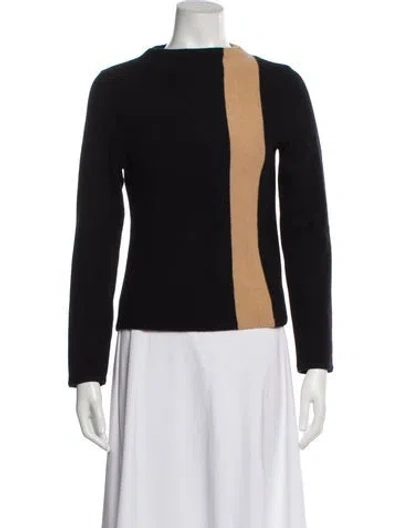 Pre-owned Carrie Forbes Cashmere Colorblock Pattern Sweater In Black