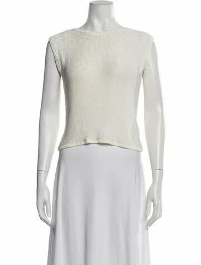Pre-owned Carrie Forbes Crew Neck Sweater In White