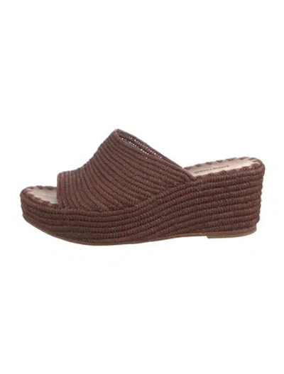 Pre-owned Carrie Forbes Jute Sandals In Brown