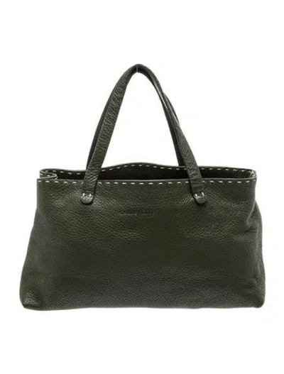Pre-owned Carrie Forbes Leather Top Handle Bag In Green