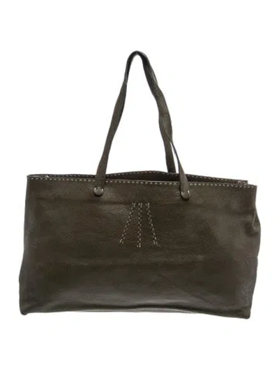 Pre-owned Carrie Forbes Leather Tote In Green