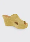 Carrie Forbes Lina Cutout Slide Wedge Sandals In Natural