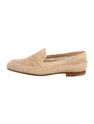 Pre-owned Carrie Forbes Raffia Atlas Loafers Raffia Loafers In Neutrals