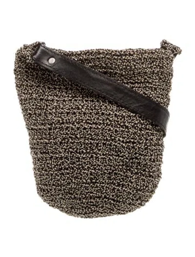Pre-owned Carrie Forbes Raffia Bucket Bag In Neutral