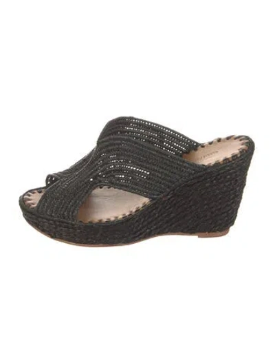 Pre-owned Carrie Forbes Raffia Espadrilles In Multi