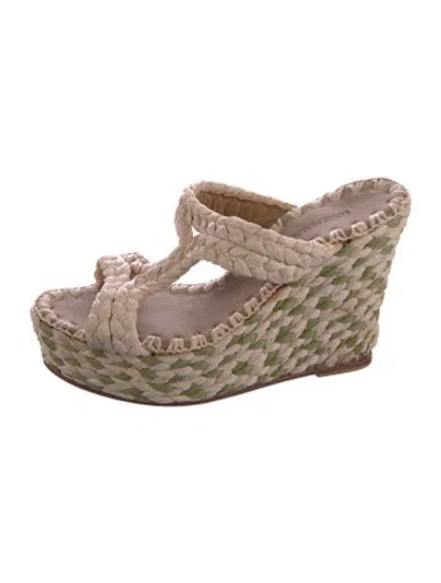 Pre-owned Carrie Forbes Raffia Espadrilles In Multi