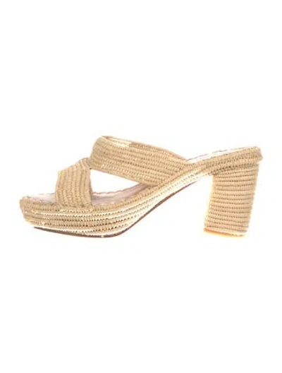Pre-owned Carrie Forbes Raffia Espadrilles In Neutral