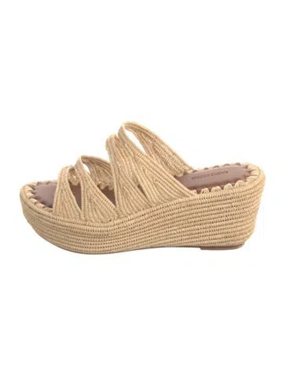 Pre-owned Carrie Forbes Raffia Espadrilles In Neutral